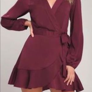 Wrap mini long sleeve dress